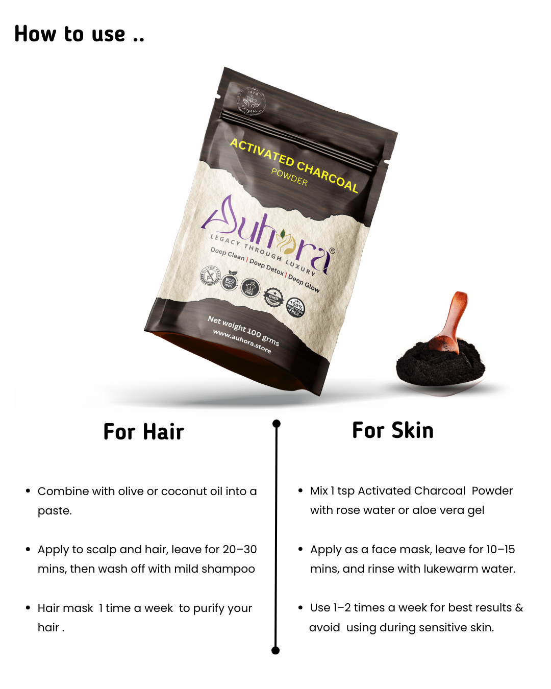 Auhora Activated Charcoal Powder