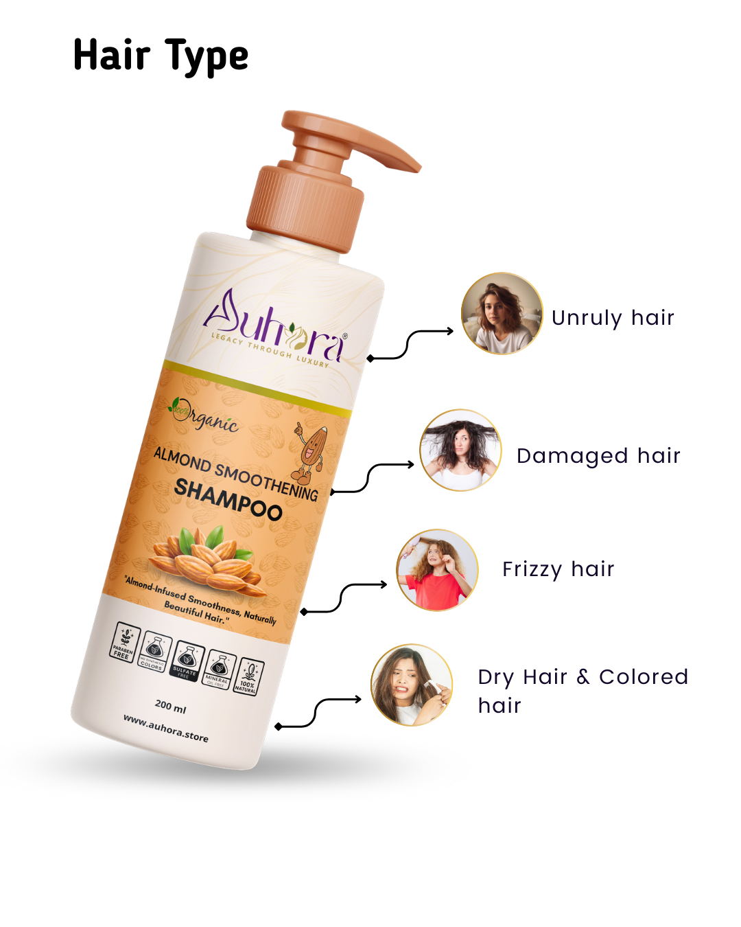 Auhora Almond Smoothening Shampoo