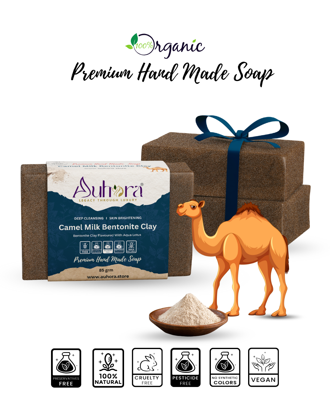 Auhora Bentonite Clay Camel Milk Soap