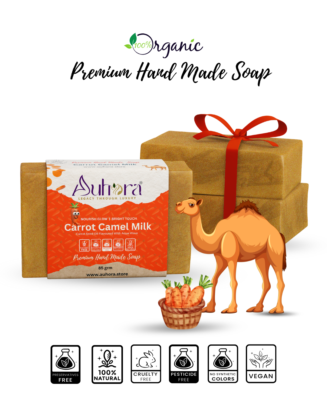 Auhora Carrot Camel Milk Soap