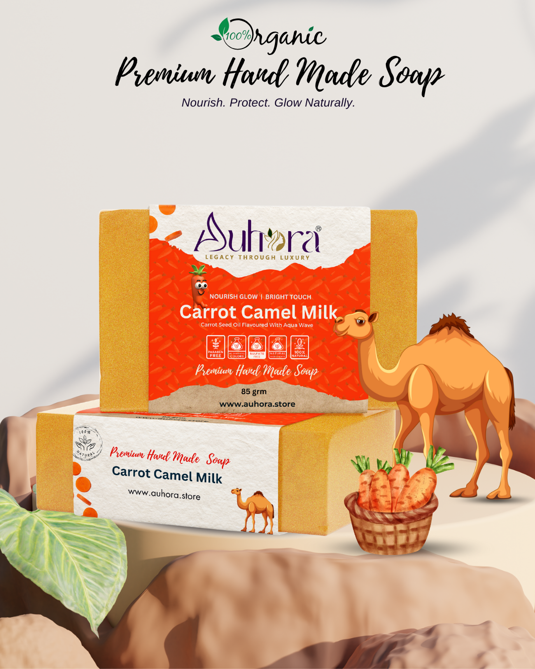 Auhora Carrot Camel Milk Soap