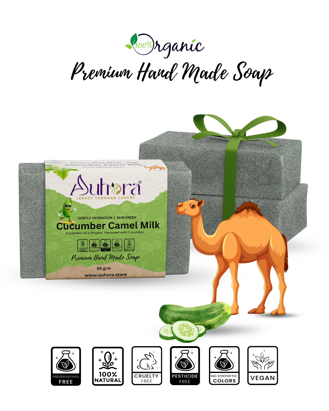 Auhora Cucumber Camel Milk Soap