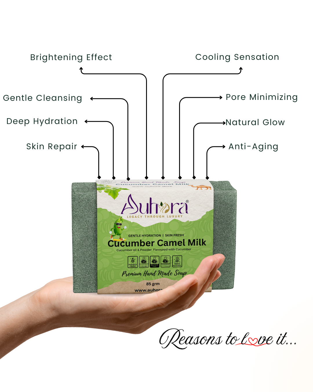 Auhora Cucumber Camel Milk Soap