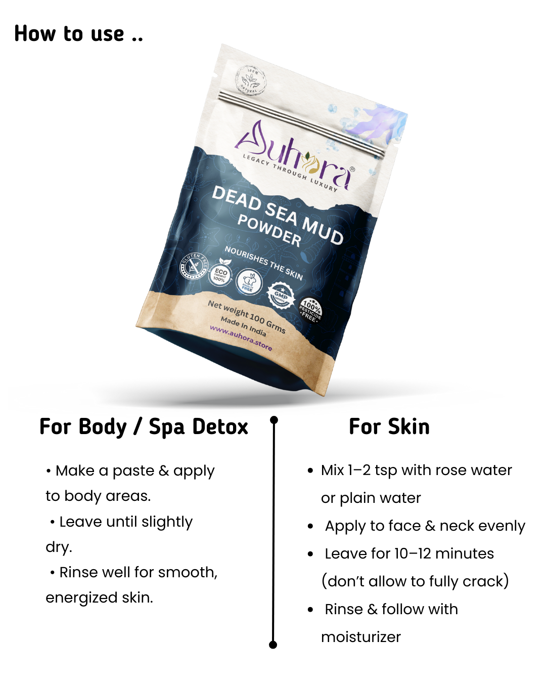 Auhora Dead Sea Mud Powder