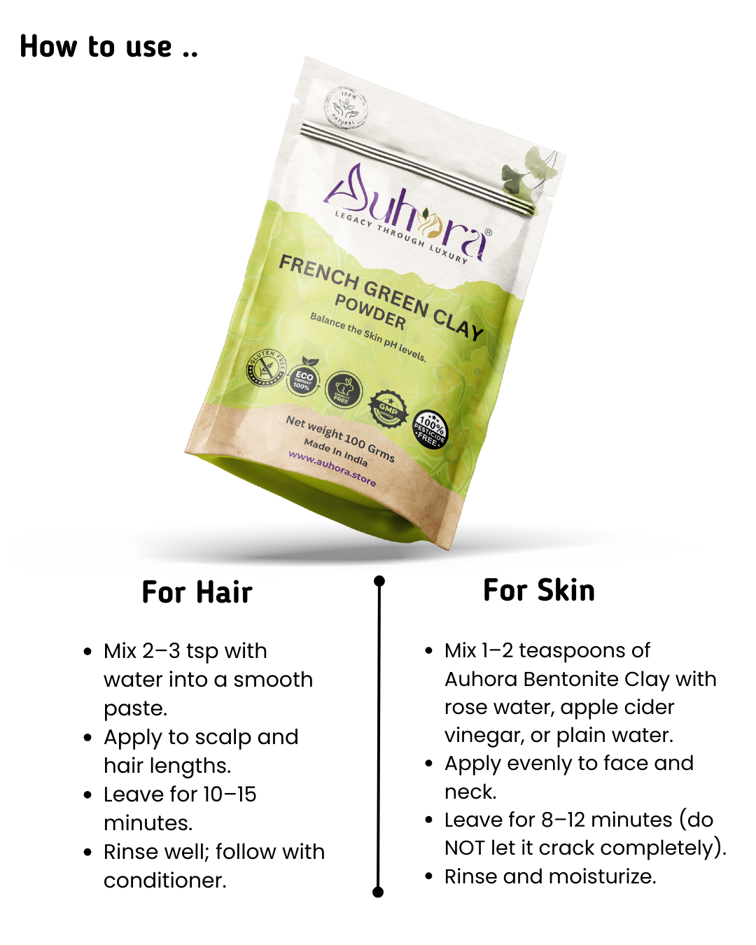 Auhora French Green Clay Powder