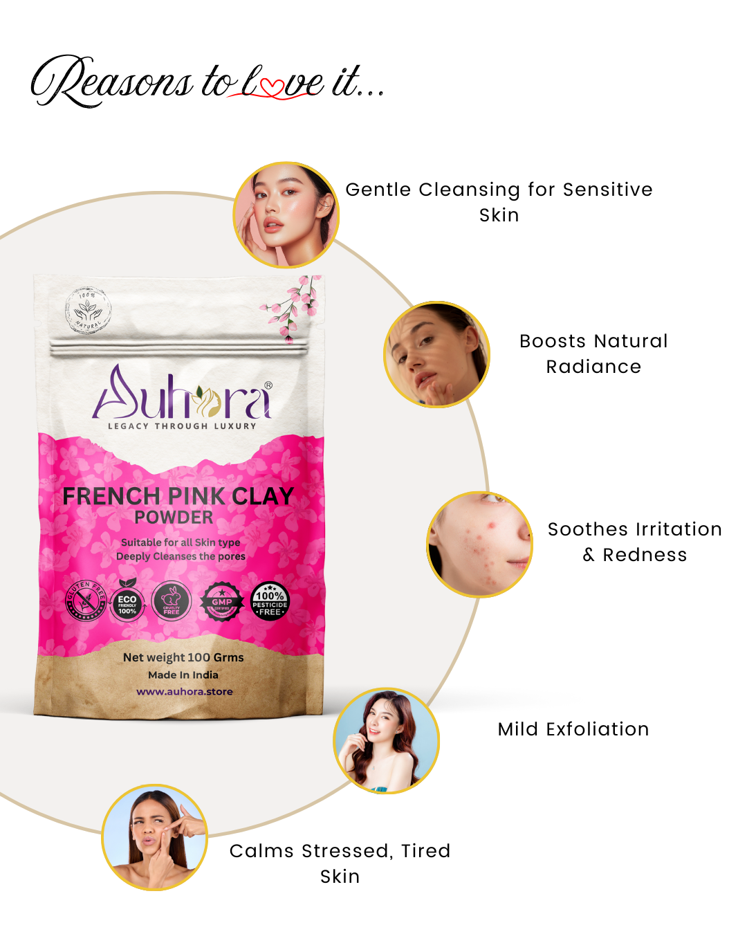 Auhora French Pink Clay Powder