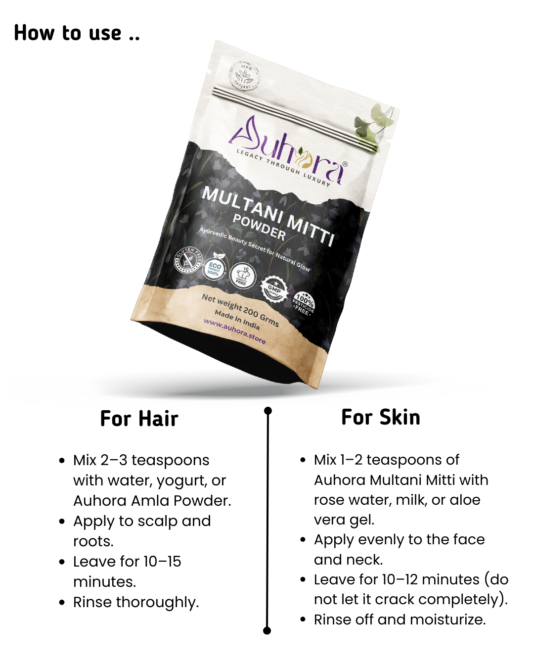 Auhora Multani Mitti (Fuller’s Earth) Powder