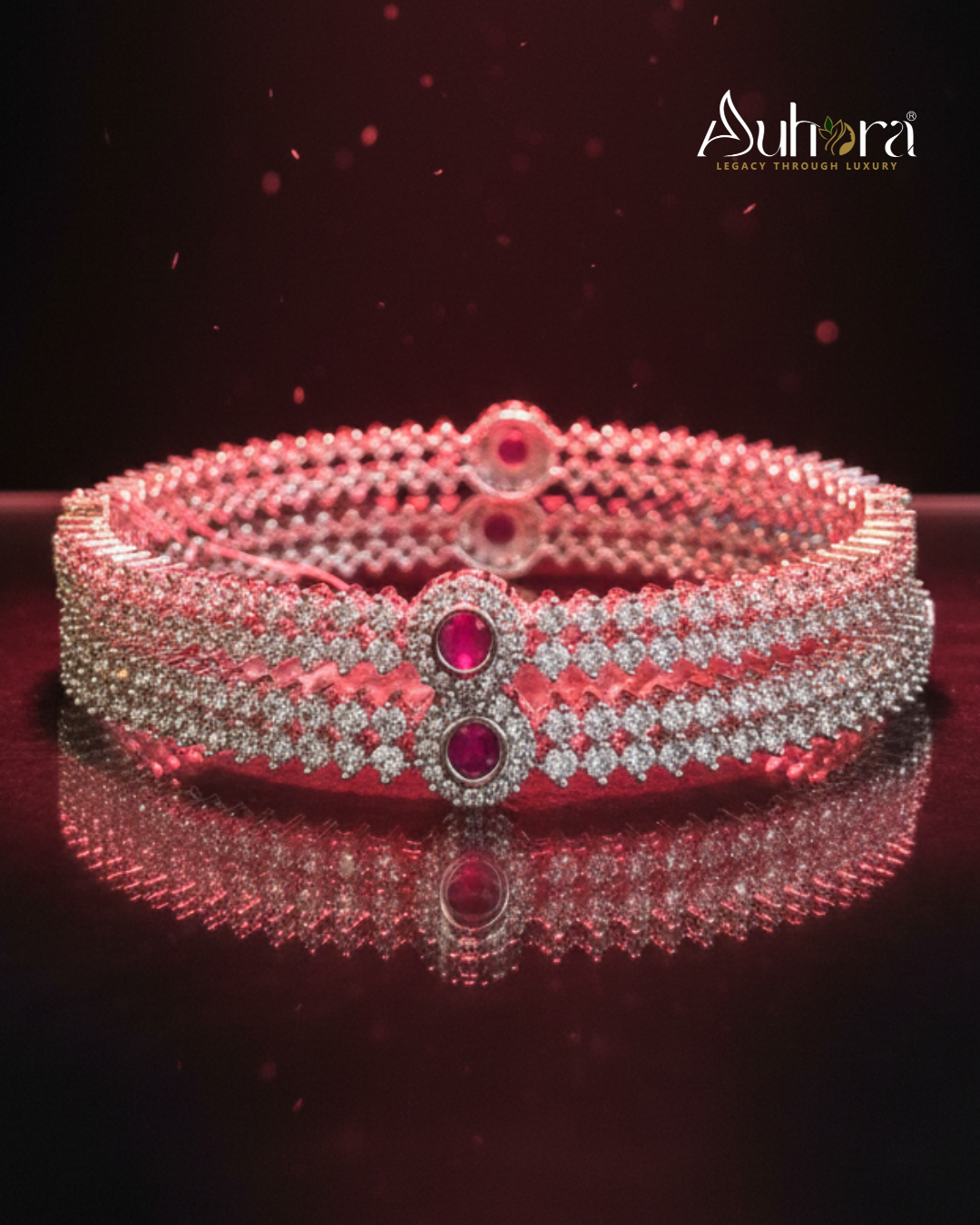 Auhora Ruby Halo Bangles